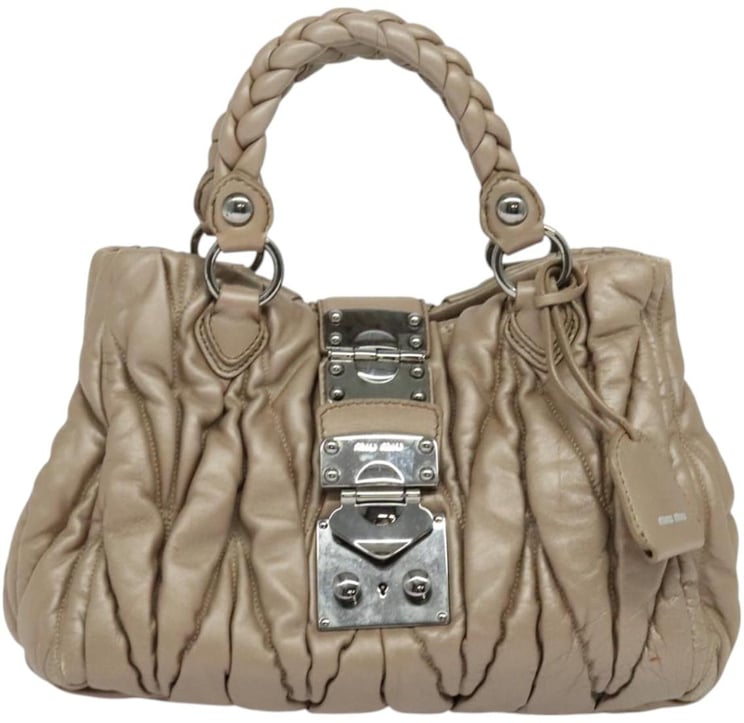 Miu Miu Miu Miu Coffer Convertible Satchel Matelasse Leather Medium
