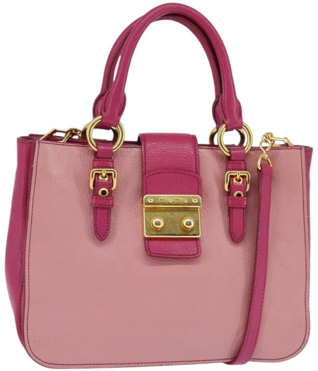 Miu Miu Miu Miu Madras Convertible Lock Tote Leather Small
