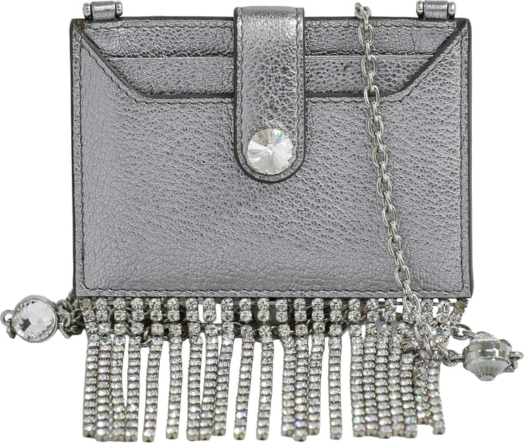 Miu Miu Miu Miu Madras Card Holder with crystal fringe leather