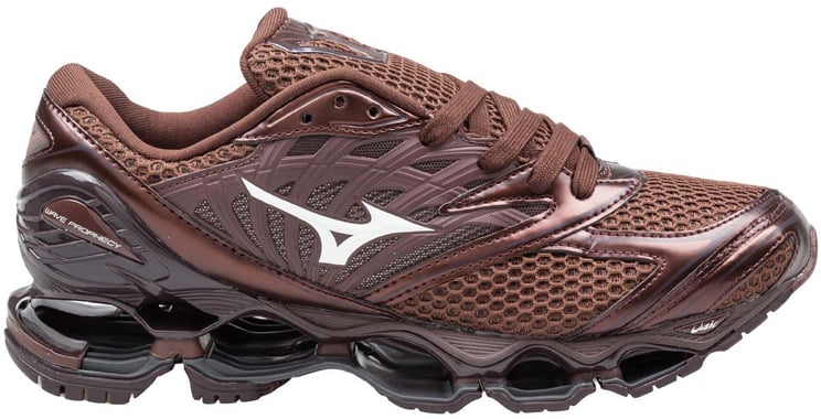 Mizuno Mizuno wave prophecy ls fabric and leather sneakers, coffee color
