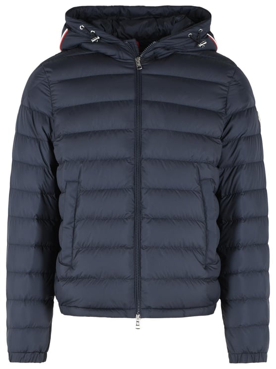 Moncler Navy Blue Polyester Short 'Vermeille' Hooded Down Jacket
