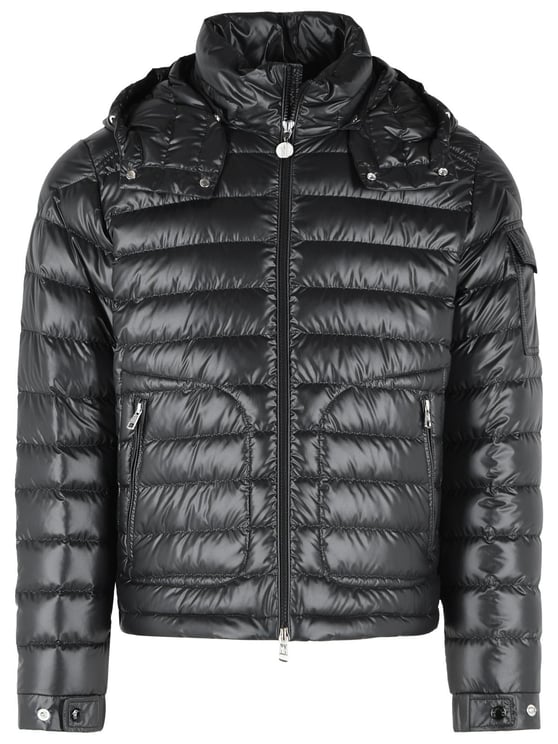 Moncler 'Lauros' Short Hooded Down Jacket In Black Polyester