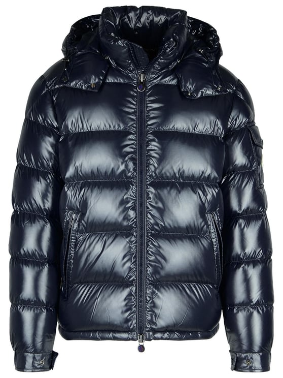 Moncler 'Maya' Blue Shiny Nylon Down Jacket