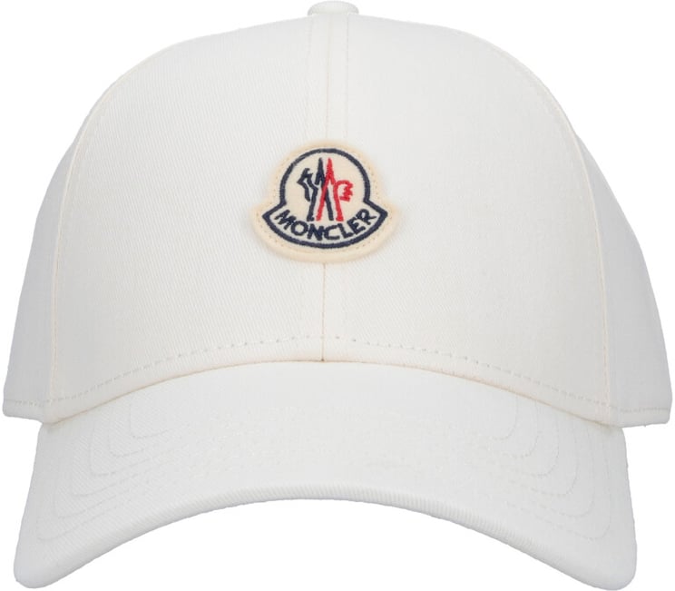 Moncler White Cotton Baseball Cap