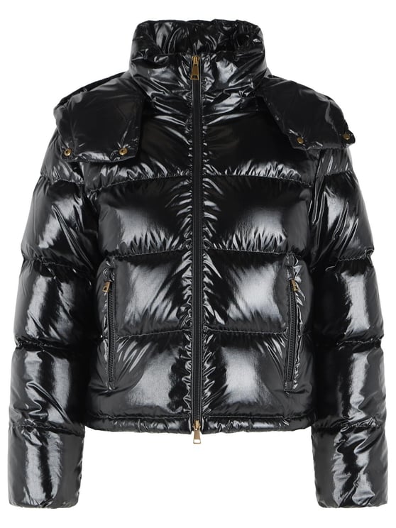 Moncler 'Niveole' Glossy Black Polyamide Down Jacket