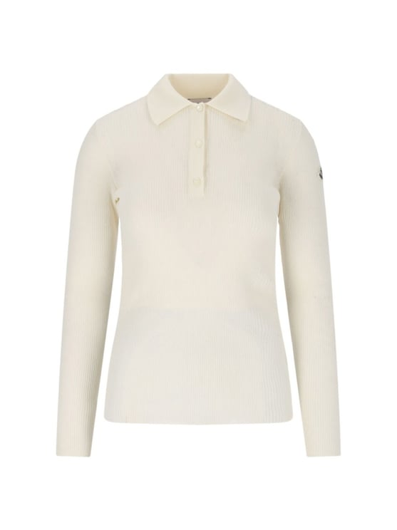Moncler Ribbed Cotton-Blend Moncler Top With Classic Collar
