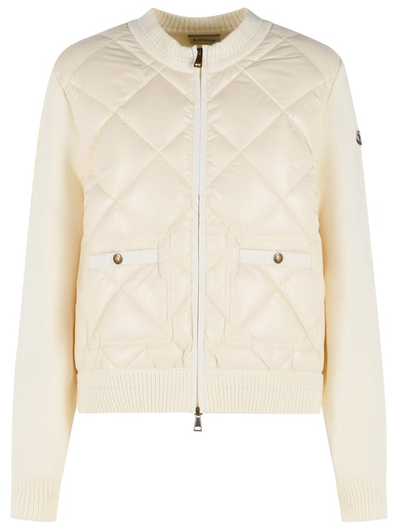 Moncler 'Tricot' Cream Cotton Cardigan