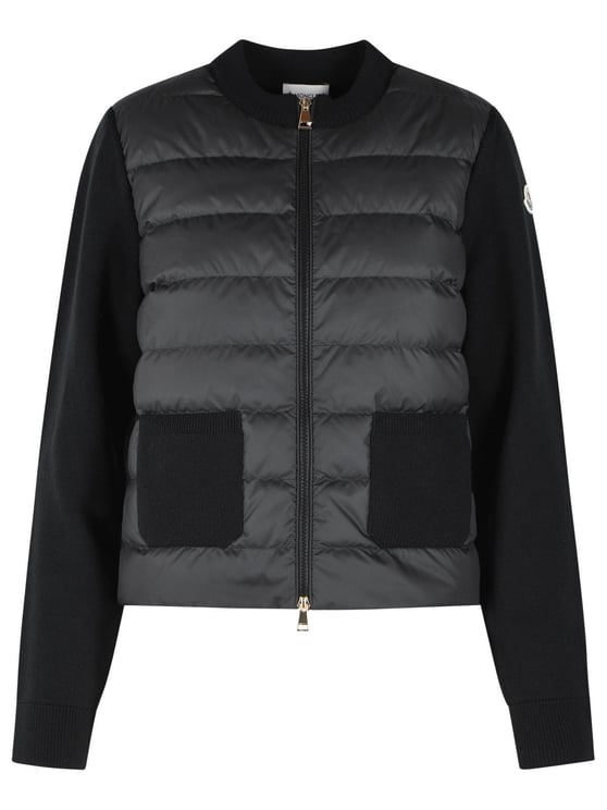 Moncler 'Tricot' Black Virgin Wool Cardigan