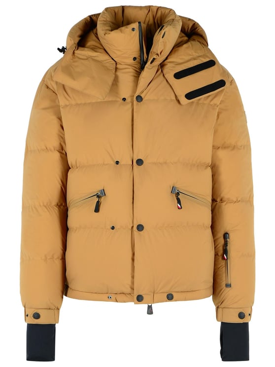 Moncler Coraia' Beige Polyamide Hooded Ski Jacket