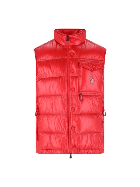 Moncler Red Uychi Padded High Collar Vest
