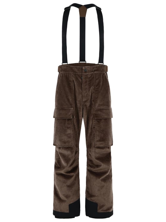 Moncler Brown Corduroy Padded Ski Overalls