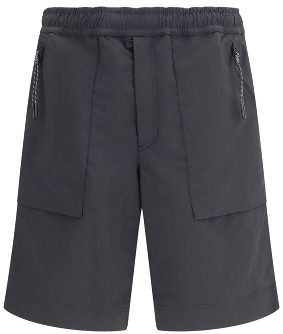 Moncler Moncler Grenoble Black Polyester Bermuda Shorts