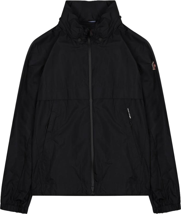 Moncler Relaxed Fit Black Polyamide Jacket With Adjustable High Collar