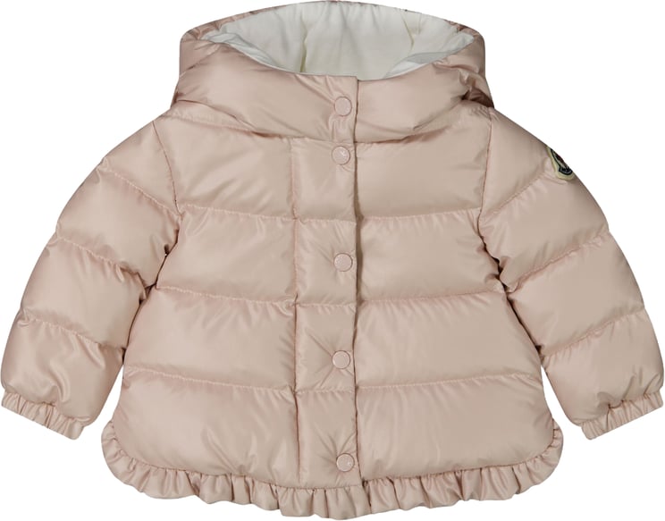 Moncler Moncler Tazui Baby Meisjes Winterjas In Licht Roze