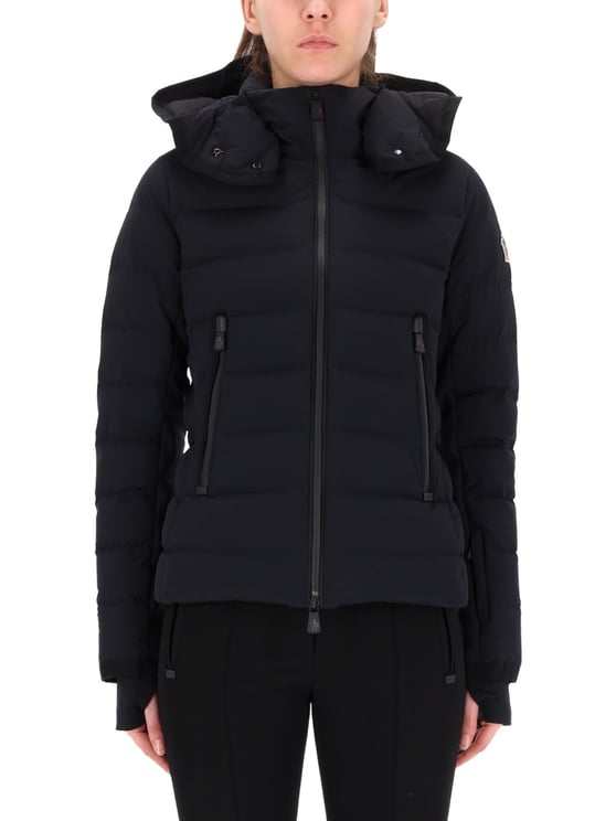 Moncler Quilted Slim-Fit Down Jacket with High Collar and Detachable Hood