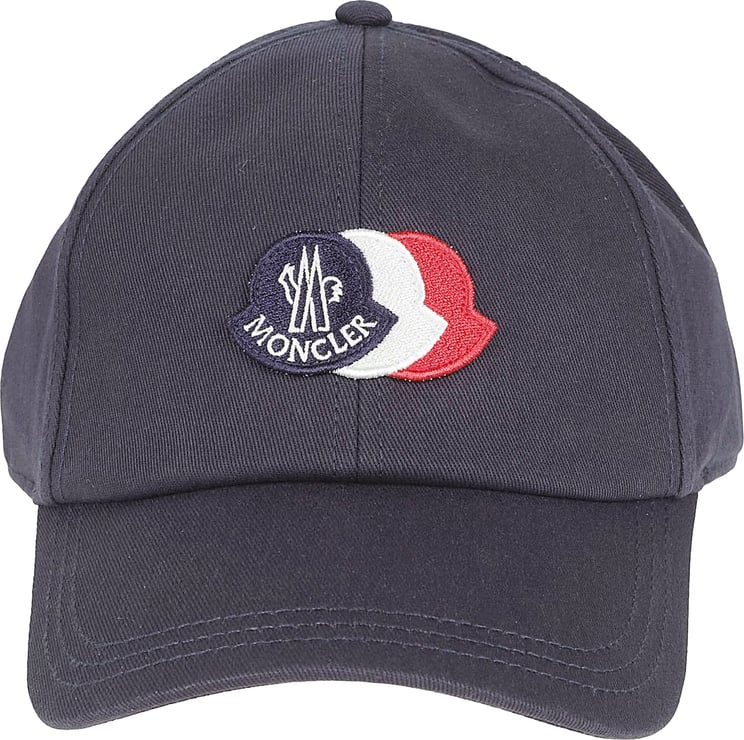 Moncler Baseball Cap with Tricolor Logo Patch and Adjustable Fit