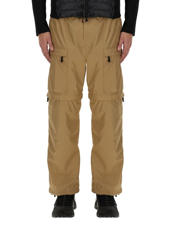Moncler Convertible Brown Cargo Pants With Versatile Pocket Design