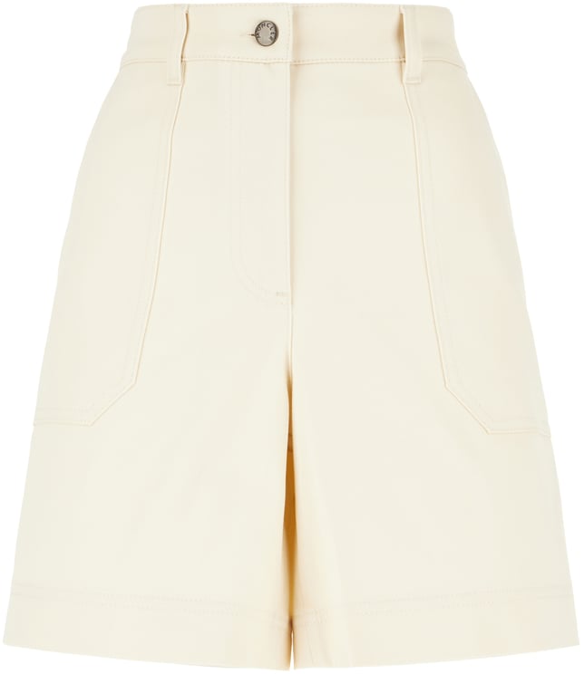 Moncler Moncler Ivory stretch cotton bermuda shorts
