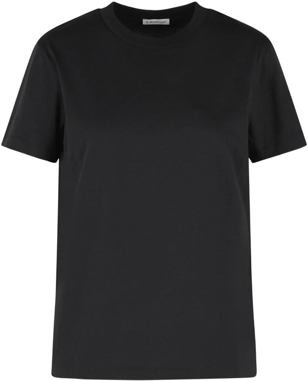 Moncler Black Crew Neck Short-Sleeved Top