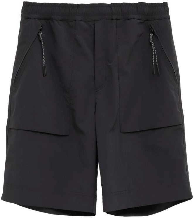 Moncler Black Zippered Pocket Polyester Shorts