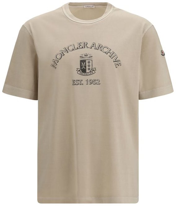 Moncler Moncler Beige Cotton T-Shirt