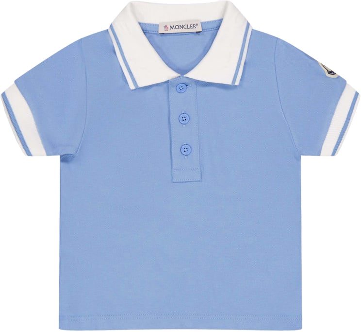 Moncler Moncler Baby Jongens Polo In Licht Blauw