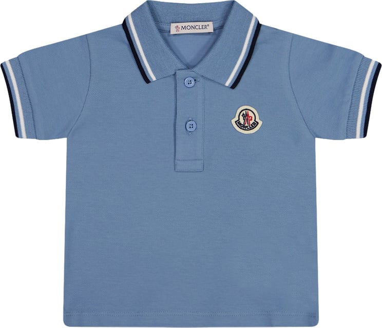 Moncler Moncler Baby Jongens Polo In Blauw