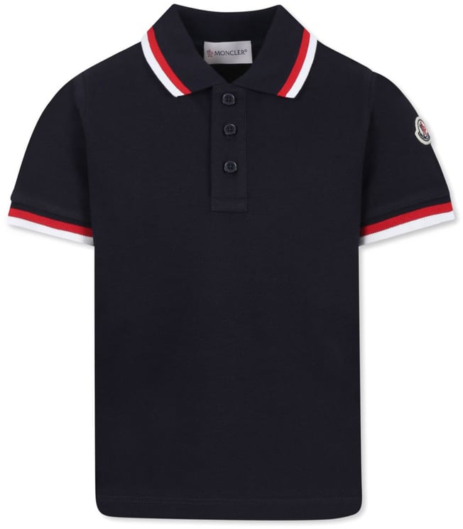 Moncler Moncler Kinder Jongens Polo In Navy