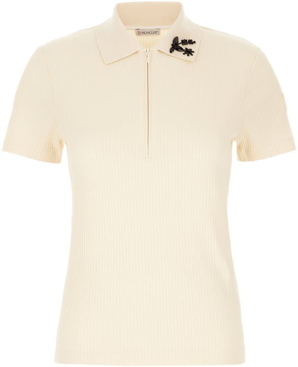 Moncler Moncler Cream cotton blend polo shirt