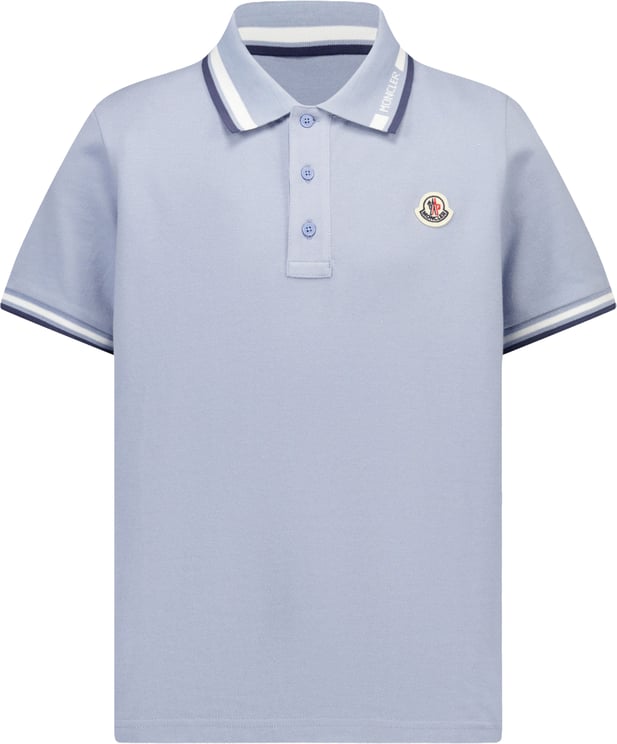 Moncler Moncler Kinder Jongens Polo In Licht Blauw