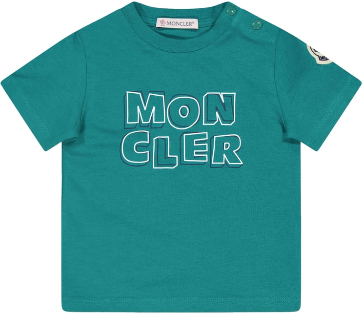 Moncler Moncler Baby Jongens T-Shirt In Groen