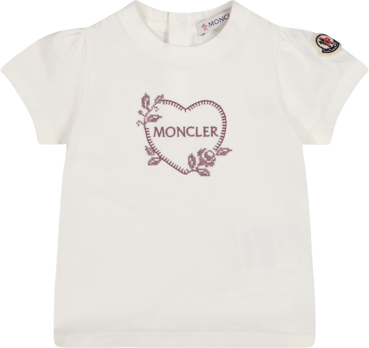 Moncler Moncler Baby Meisjes T-Shirt In Wit