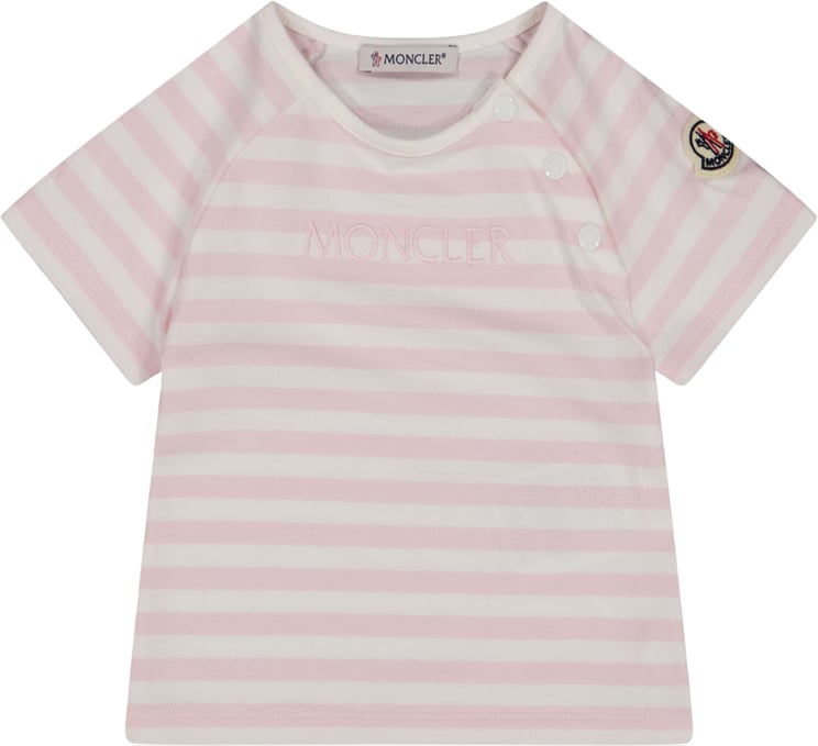 Moncler Moncler Baby Meisjes T-Shirt In Licht Roze