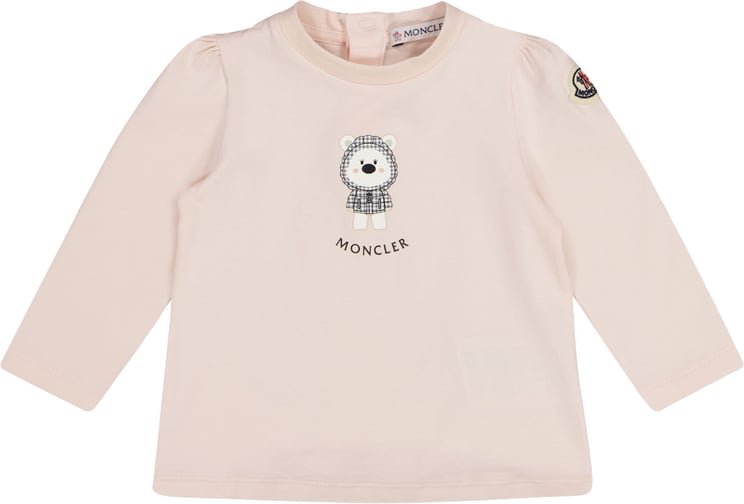 Moncler Moncler Baby Meisjes T-Shirt In Licht Roze
