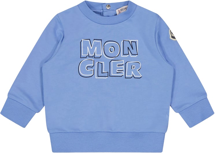 Moncler Moncler Baby Jongens Trui In Licht Blauw