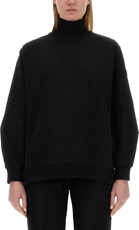 Moncler Cotton Crew Neck Sweatshirt with Signature Logo