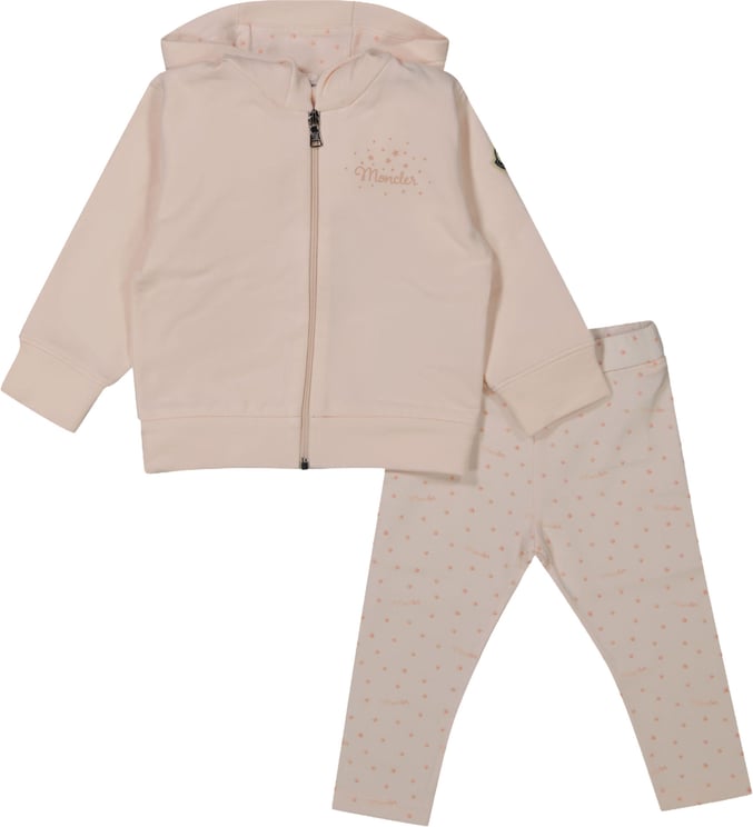 Moncler Moncler Baby Meisjes Joggingpak In Licht Roze