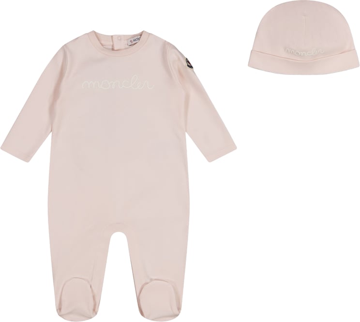 Moncler Moncler Baby Unisex Boxpakje In Licht Roze