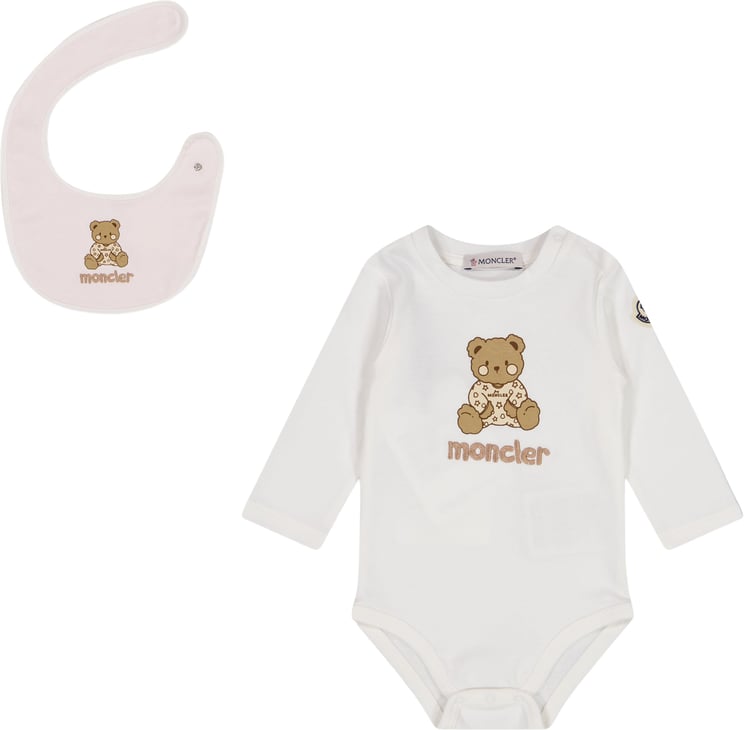 Moncler Moncler Baby Unisex Rompertje In Licht Roze