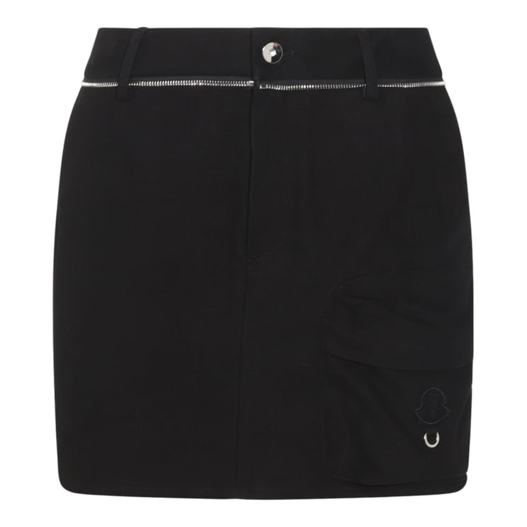 Moncler Black Mini Skirt with Flap Pocket