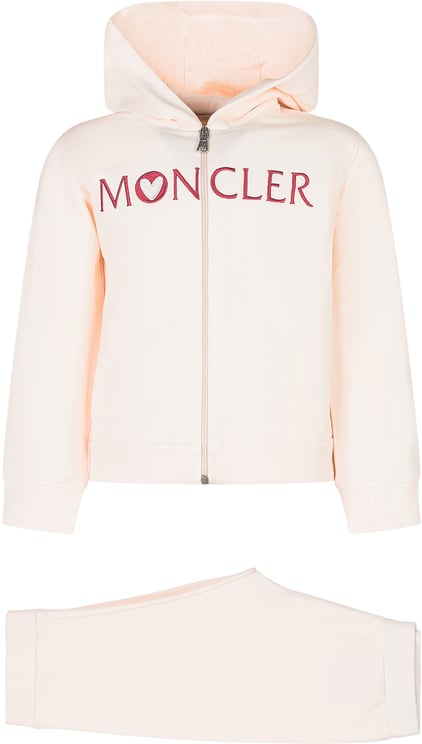 Moncler Moncler Kids Tuta Rosa con Cappuccio