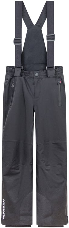 Moncler Moncler Kids Pantaloni da Sci Neri con Bretelle