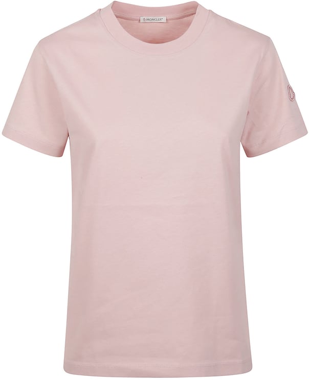 Moncler Embroidery Logo T-shirt Pink