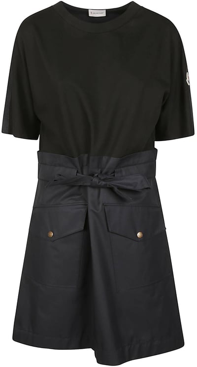 Moncler Short Sleeve Dress Black