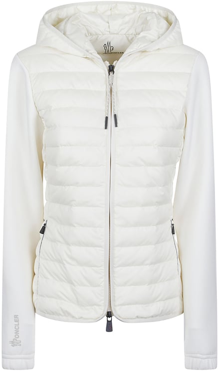 Moncler Zip Up Cardigan White