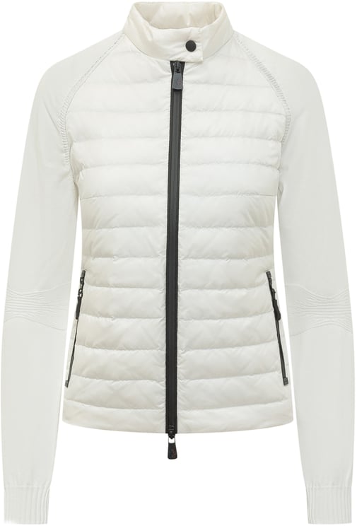 Moncler Cardigan con Inserti Trapuntati e Zip
