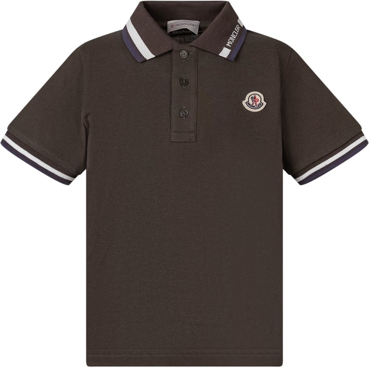 Moncler Polo con Colletto a Contrasto e Logo