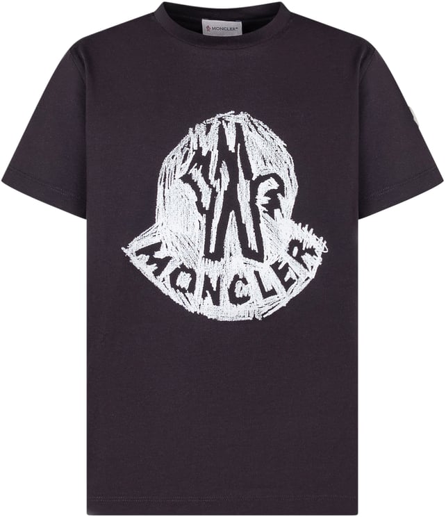 Moncler T-shirt a Maniche Corte con Maxi Logo