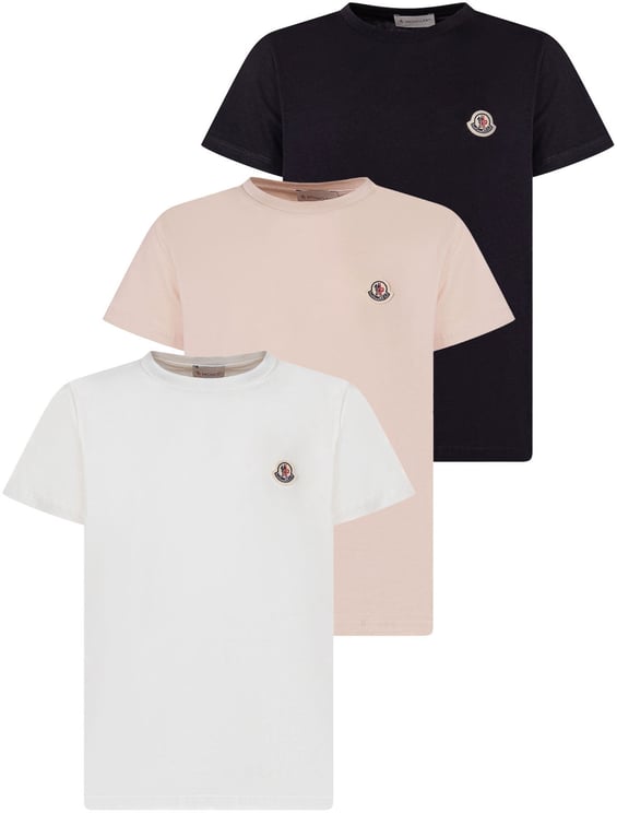 Moncler Set di T-shirt con Girocollo e Stampa