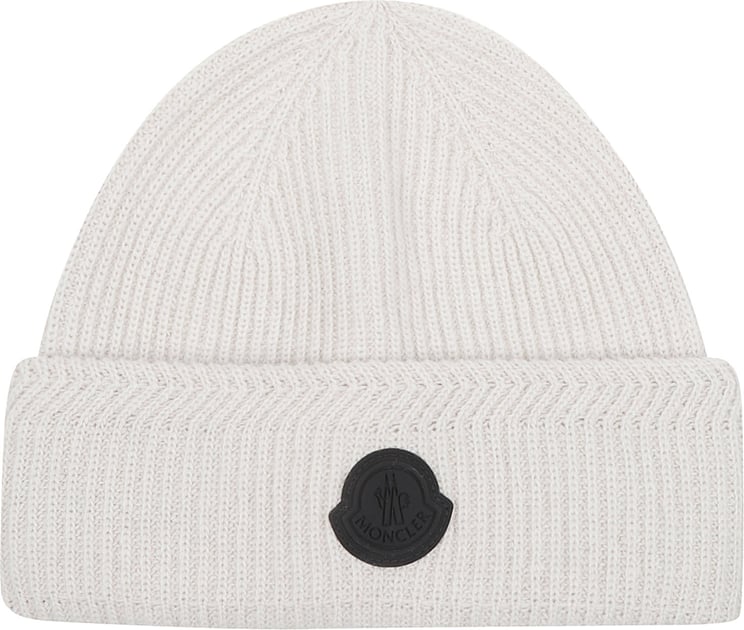 Moncler Logo Tricot Beanie Grey